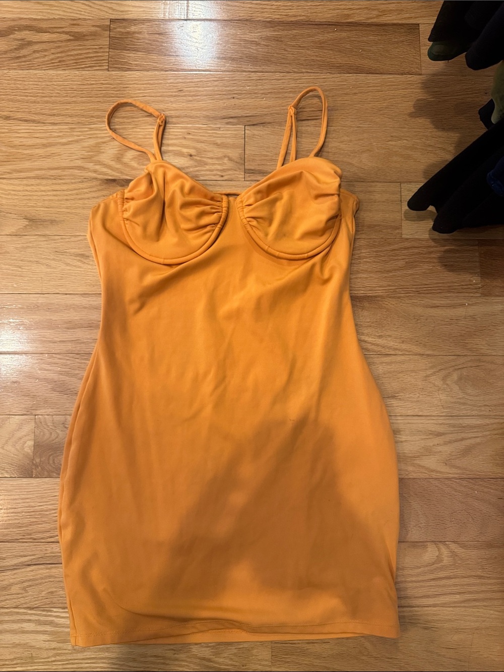 H&M Orange Mini Dress with Built-In Cups